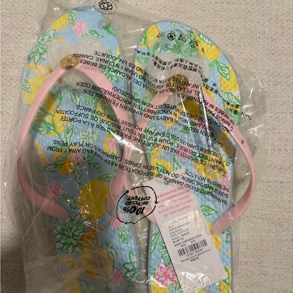 NWT Lilly Pulitzer Colorful Flip Flops with Pink Straps. Size 9/10 🩷 - Picture 5 of 5